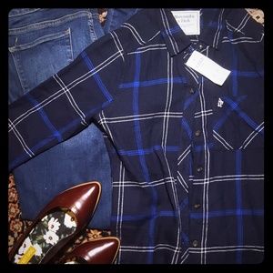 Navy Blue Abercrombie flannel button down